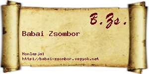 Babai Zsombor névjegykártya